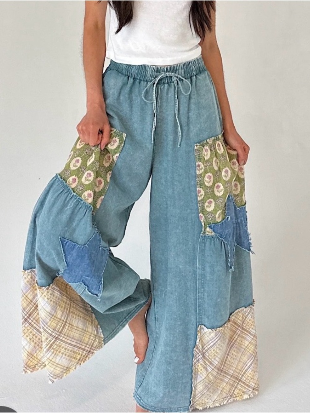 Pants - Easel Los Angeles- Wishful Thinking Wide Leg Pants - SZ L - Picture 2 of 8